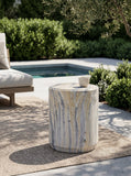 18.5-Inch Modern Marble-Look Stool