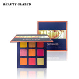 Beauty Glazed 9 Colors Eyeshadow Pallete Pink Yellow Glitter Shimmer Matte Eye Shadow Makeup Palette Cosmetic Waterproof Pigment