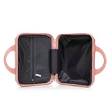 ABS 2-Piece Luggage Set with Spinner Wheels and Combination Lock - Pink