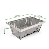 Folded Portable Charcoal BBQ Grill with Foldable Design - Stainless Steel