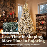 7.5 ft Pre-Lit Flocked Fraser Fir Artificial Christmas Tree