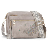 KITEVIUN Crossbody Bags for Women Trendy Leather Crossbody Purse Shoulder Handbags Butterfly Design