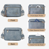KITEVIUN Crossbody Bags for Women Trendy Leather Crossbody Purse Shoulder Handbags Butterfly Design