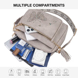 KITEVIUN Crossbody Bags for Women Trendy Leather Crossbody Purse Shoulder Handbags Butterfly Design