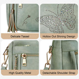 KITEVIUN Crossbody Bags for Women Trendy Leather Crossbody Purse Shoulder Handbags Butterfly Design