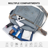 KITEVIUN Crossbody Bags for Women Trendy Leather Crossbody Purse Shoulder Handbags Butterfly Design