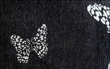 Fennco Styles Jacquard Butterfly Tassel Decorative Filled Throw Pillow 18" W X 18" L – Black Woven Square Cushion for Couch, Sofa, Bedroom, Office and Living Room Décor