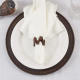 Fennco Styles Handcrafted Dynamic Waved Mango Wood Napkin Rings, Set of 4 - Brown Decorative Napkin Holders for Home, Dining Room, Banquet, Family Gathering, Holiday and Special Occasion