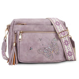 KITEVIUN Crossbody Bags for Women Trendy Leather Crossbody Purse Shoulder Handbags Butterfly Design
