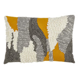 Fennco Styles Moutarde Collection Bohemian Cross Hatch 100% Pure Cotton 18 x 18 Inch Throw Pillow with Case & Insert – Blue Grey Lumbar Pillow for Couch, Bedroom and Living Room Décor