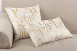 Fennco Styles Distressed Metallic Foil Design Cotton Throw Pillow - Gold Throw Pillow for Couch, Living Room and Bedroom Décor