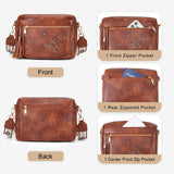 KITEVIUN Crossbody Bags for Women Trendy Leather Crossbody Purse Shoulder Handbags Butterfly Design