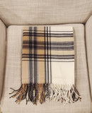 Fennco Styles Classic Plaid Pattern Fringe Throw Blanket 50" W x 60" L - Rustic Cozy Blanket for Home, Couch, Bedroom, Living Room, Office, and Holiday Décor