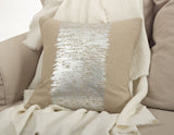 Fennco Styles Eleni Metallic Banded Design Down-Filled Cotton Throw Pillow 20" W x 20" L