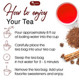Premium Red Rooibos Tea Bags, 100% Natural & Pure from Rooibos Tea Leaves. Loose Leaf Rooibos Herbal Tea. Made with Natural Material Tea Bags. No Sugar, No Caffeine, No Gluten, Vegan.