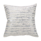 Fennco Styles Brushed Metallic Foil Collection Glamorous Faux Fur 15 x 15 Inch Throw Pillow with Case & Insert – Silver Throw Pillow for Couch, Bedroom and Living Room Décor