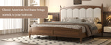 King Size Platform Bed Frame with Upholstered Headboard