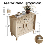 Mid-Century Modern Credenza Sideboard, 31.5-Inch, Antique Natural
