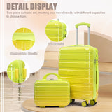 2-Piece Polycarbonate Spinner Wheel Luggage Set with Lock - Green & Yellow