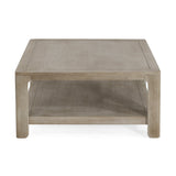 Square Coffee Table With Storage, Light Ash, 34-Inch