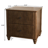 Fluted Nightstand 2-Piece Set