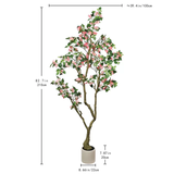 7FT Artificial Bougainvillea Tree with Realistic Flowers