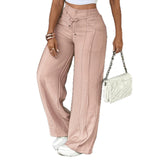 Women's High-Waist Drawstring Wide-Leg Pants