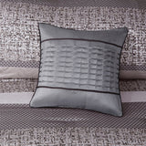 7 Piece Jacquard Comforter Set Grey/Taupe California King