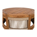 27.95" Acacia Wood Outdoor Coffee Table
