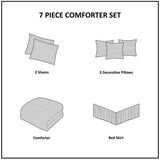 7 Pc Faux Suede Comforter Set Green King