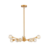 28" Modern Crystal Chandelier with 9 Lights - Golden