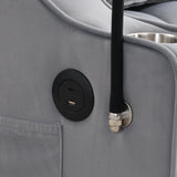 Modern Velvet Sleeper Loveseat with Pullout Bed and USB Ports - Light Gray