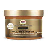 Black Castor Miracle Extra Hold Braid, Loc, Twist Gel - Tames Frizz & Controls Edges, No Parabens, No Sulfates, No Mineral Oil, No Petrolatum, Contains Black Castor & Coconut Oil, 12 Oz