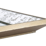 Antique Rectangle Mirror with Floral Accents - Pearl Silver