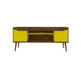 Modern Design TV Stand with Concealed Storage - White or Yellow