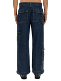 Gucci Men Denim Pants With Gucci Label