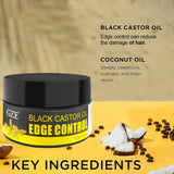 African Black Castor Extra Hold Braid, Loc, Twist Gel, Tames Frizz & Edges, Coconut Oil Edge Control