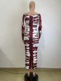 Tie-Dye Long Sleeve Maxi Dress