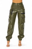 It's My Year Vegan Leather Cargo Jogger Pants