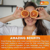 Premium Dried Orange Slices 6oz – Natural Dehydrated Citrus Wheels for Tea, Cocktails, Baking, Holiday Decorations, Potpourri, and Crafts.