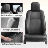 Truck Seat Covers for Toyota Tacoma 2024-2026 Double Cab, Nappa Leather, 3D Laser-Scan Custom Fit, Waterproof, Easy-Clean, Full Coverage, Airbag Compatible, Pet & Scratch Protection
