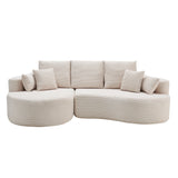 106 Inch 2-Piece Fabric Cloud Curved Sectional Corduroy Sofa