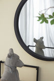 Circle Wall Mirror with Wooden Frame - Black, Light Brown, Dark Brown