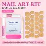 GGddsha Long Nail Designs Reusable PMMA AcrylicBaroque Glass Style Press-on Nails With Box Gifts ForWomen,Mosaic Mirage