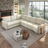 118" L-Shaped Sofa Couch with Pull-Out Bed