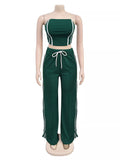 Sleeveless Tube Top and Wide Leg Pants Set