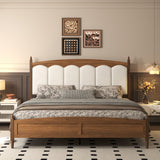 King Size Platform Bed Frame with Upholstered Headboard