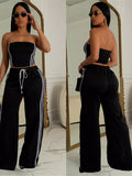 Sleeveless Tube Top and Wide Leg Pants Set