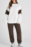 Drop Shoulder Loose Sweatshirt and Joggers Active Set