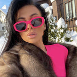 Retro Trendy Rectangle Sunglasses Women Men Vintage 90S Small Narrow Square Sunglasses B2322